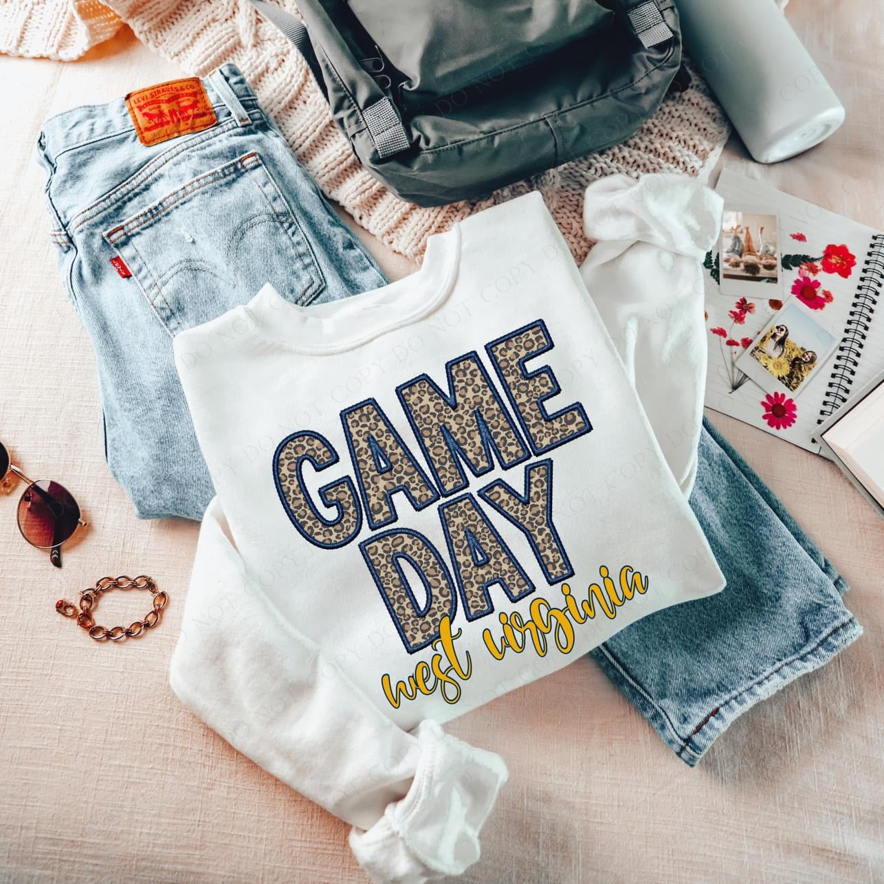 Game Day Faux Embroidery Sweatshirt