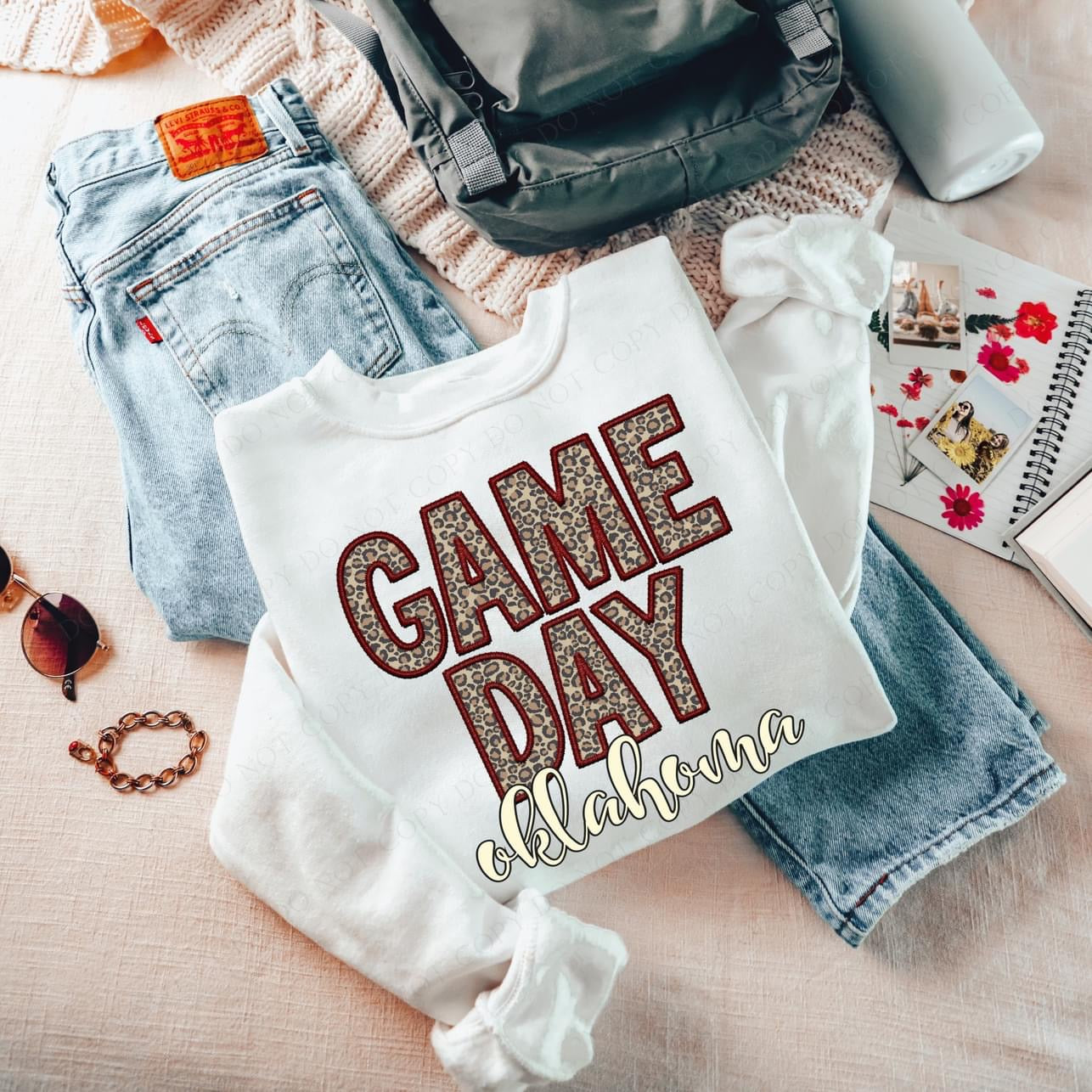 Game Day Faux Embroidery Sweatshirt