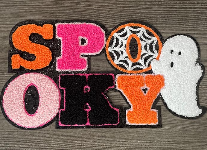 Spooky chenille patch