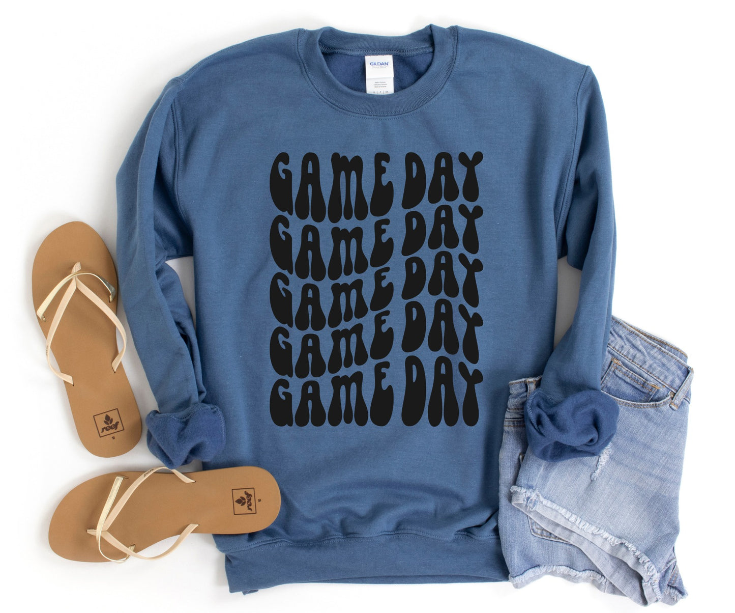 Groovy Wave Stacked Game Day Sweatshirt