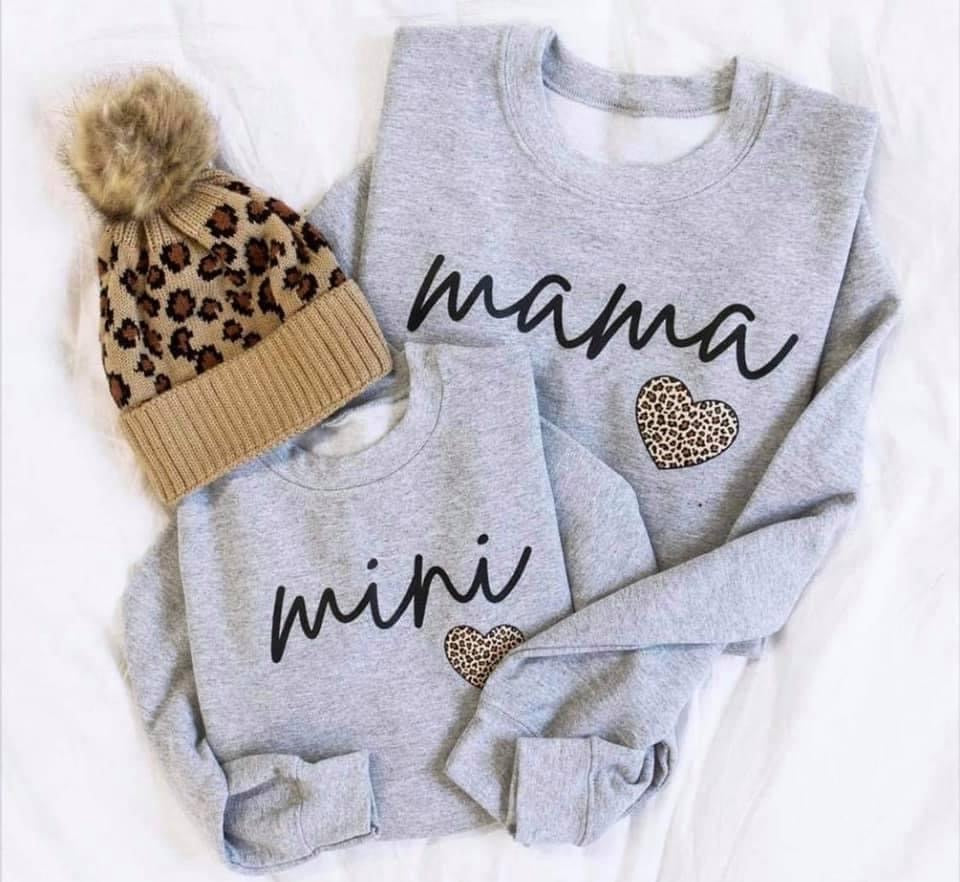 Mama & Mini Leopard Heart Matching Set