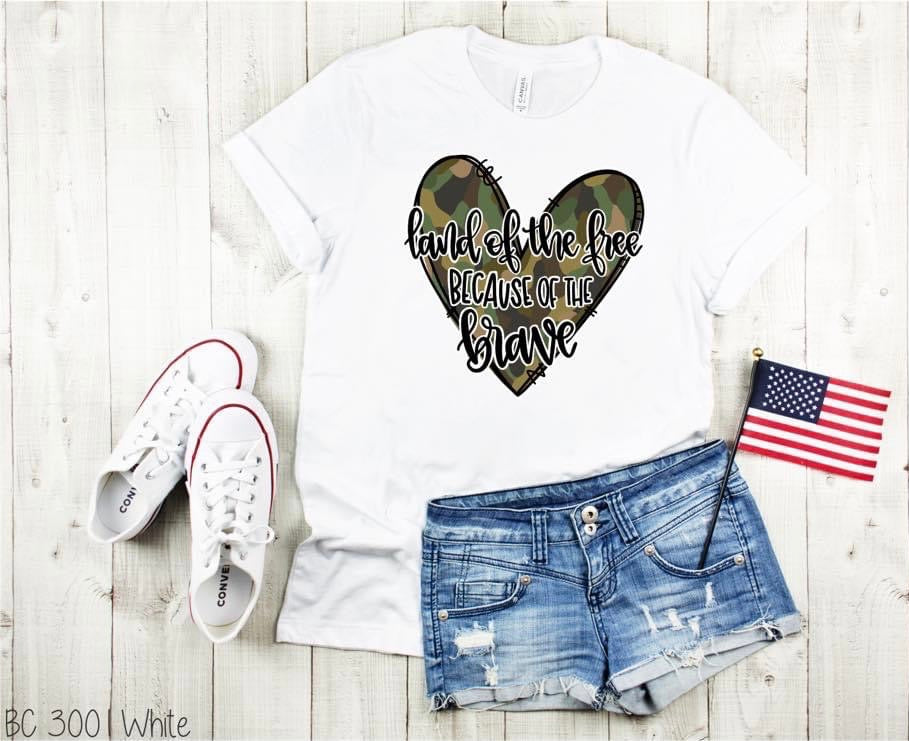 Land of the Free Because of the brave military T-shirt