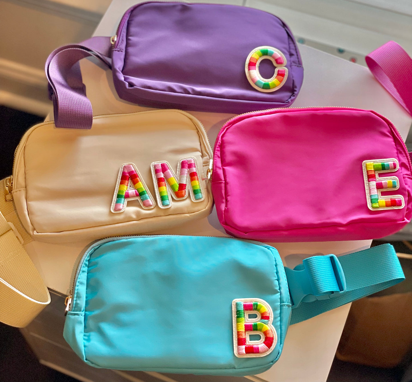 Customized Rainbow Patch Summer Belt Bags