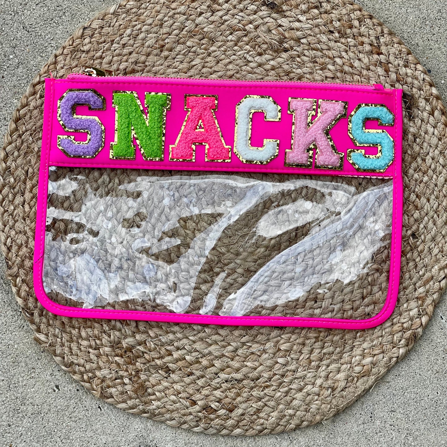 SNACKS Clear Tag Along Zipper Pouch