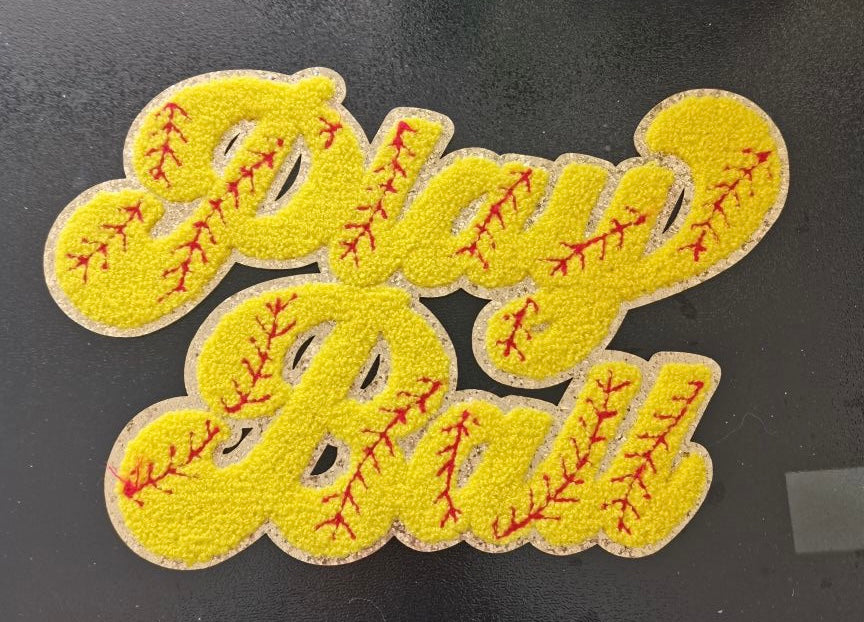 Play Ball Softball Chenille Patches